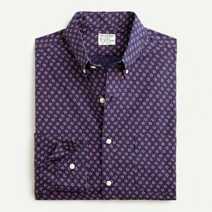 J. Crew Shirt, Floral Print Slim-Fit, Organic Cotton Shirt, Secret Wash Shirting